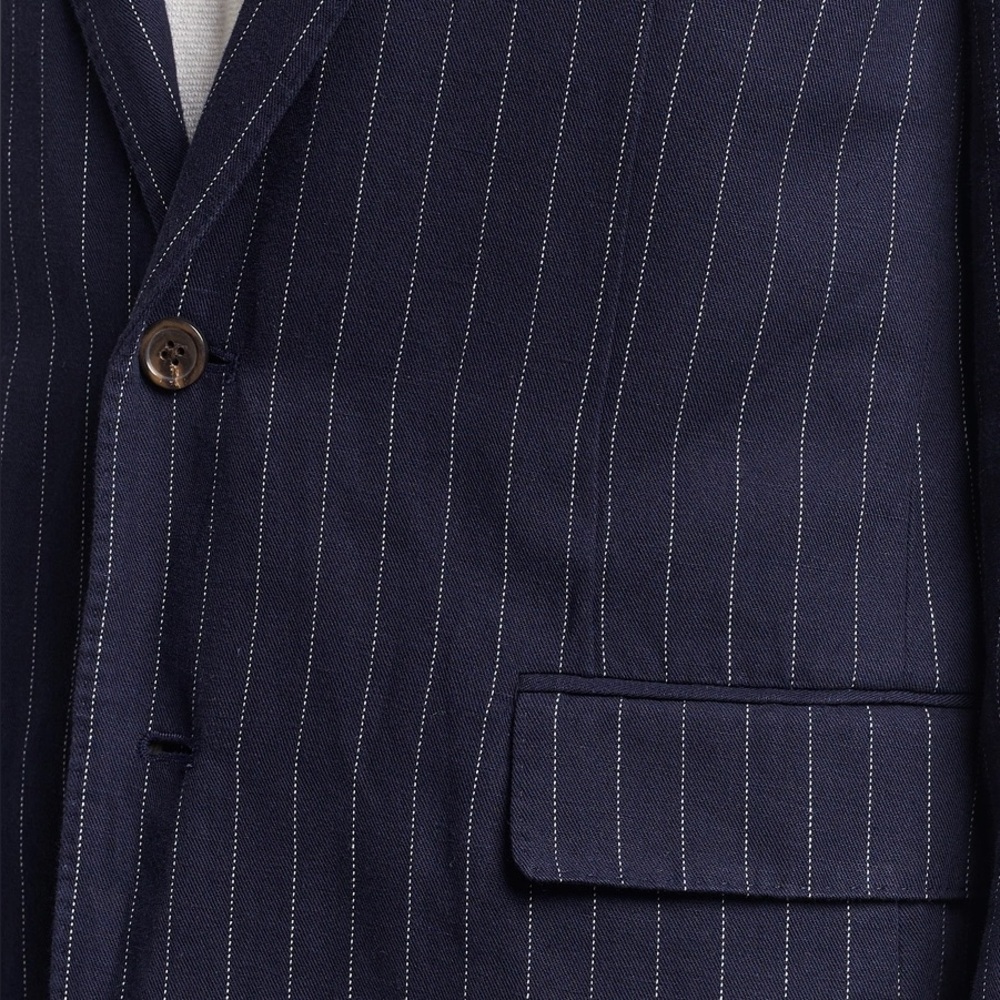 Ralph Lauren Navy Linen Pinstripe Suit Jacket - Picture 8 of 16